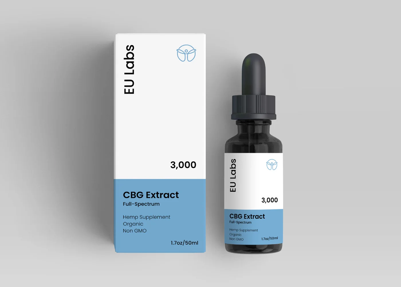 Front of a 50ml CBG oil bottle, 3000mg cannabigerol